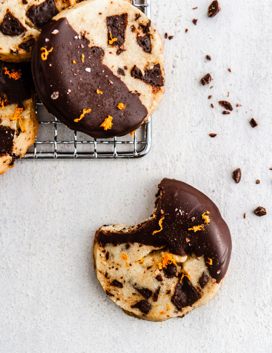 Slice and Bake Chocolate Orange Shortbread Cookies