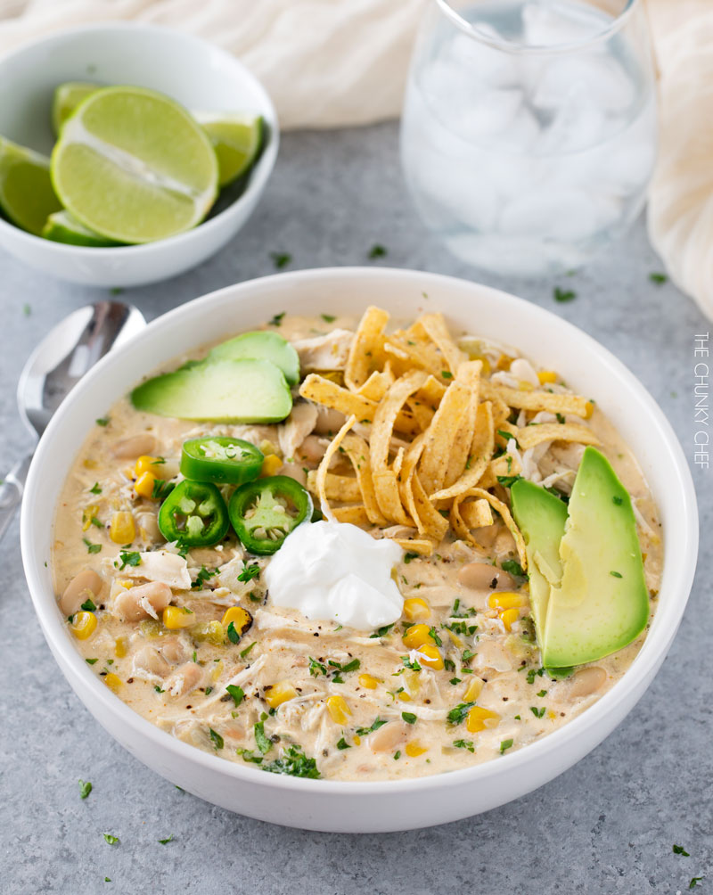 Slow Cooker Creamy White Chicken Chili