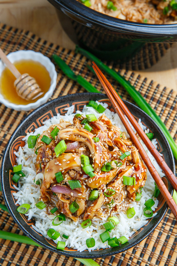 Slow Cooker Honey Garlic Sesame Chicken