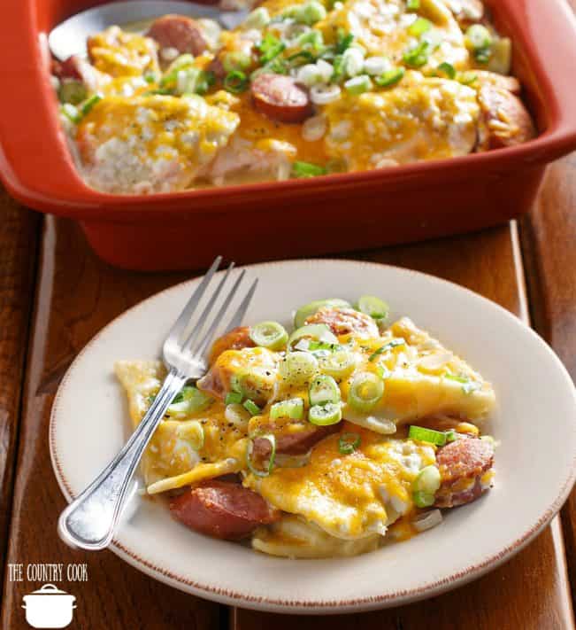 Slow Cooker Pierogi & Kielbasa Casserole