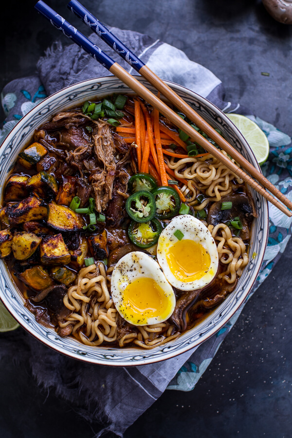 Slow Cooker Ramen with Roasted Acorn Squash