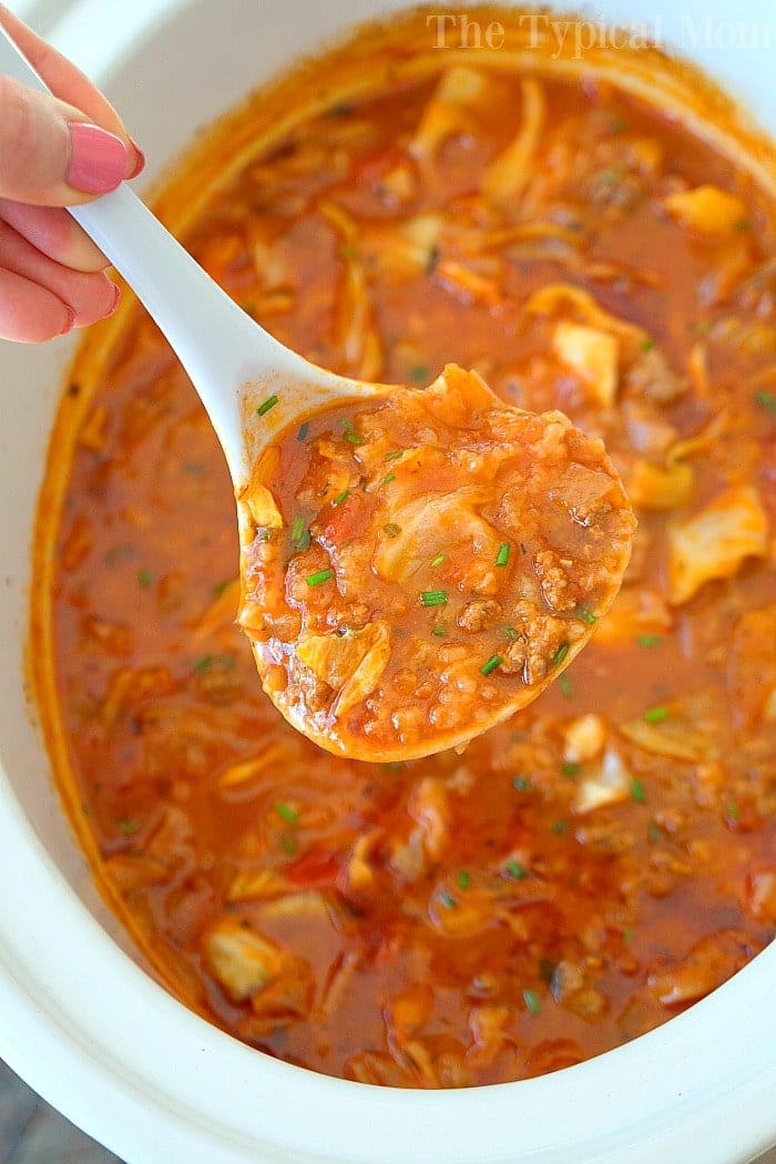 Slow Cooker Stuffed Cabbage Soup