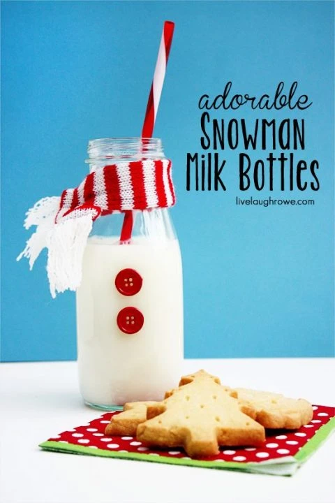 Snowman Milk Bottles