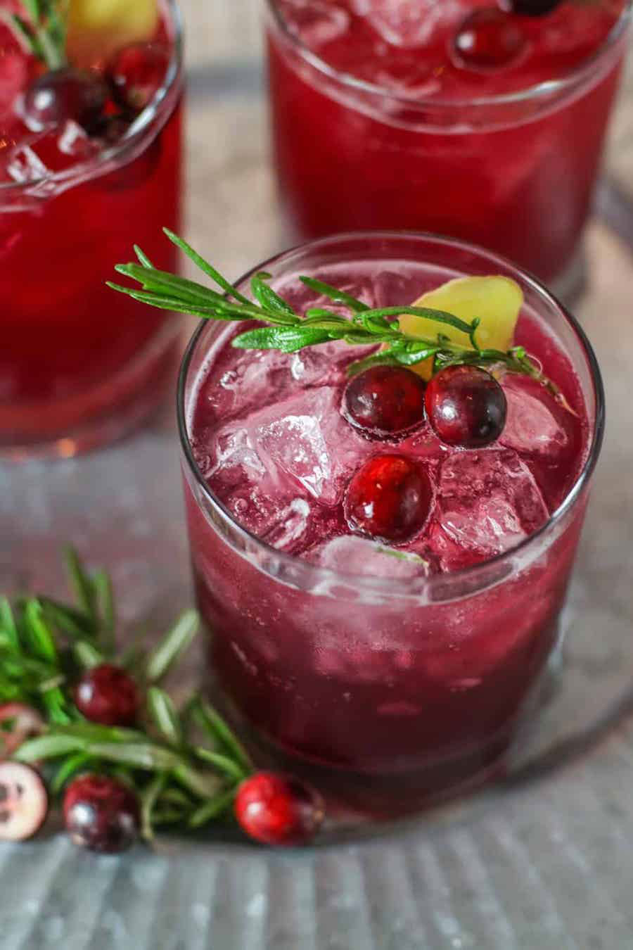 Sparkling Cranberry Kombucha Mocktail