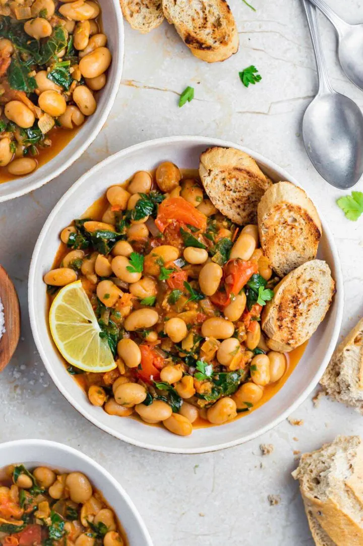 Spicy Roasted Tomato White Bean Stew