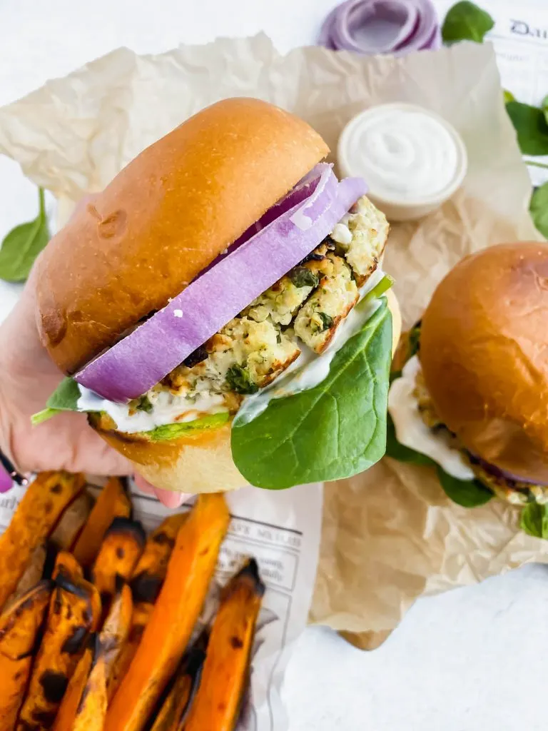 Spinach Feta Turkey Burgers