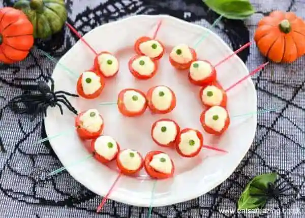 Spooky Eyeball Caprese Bites