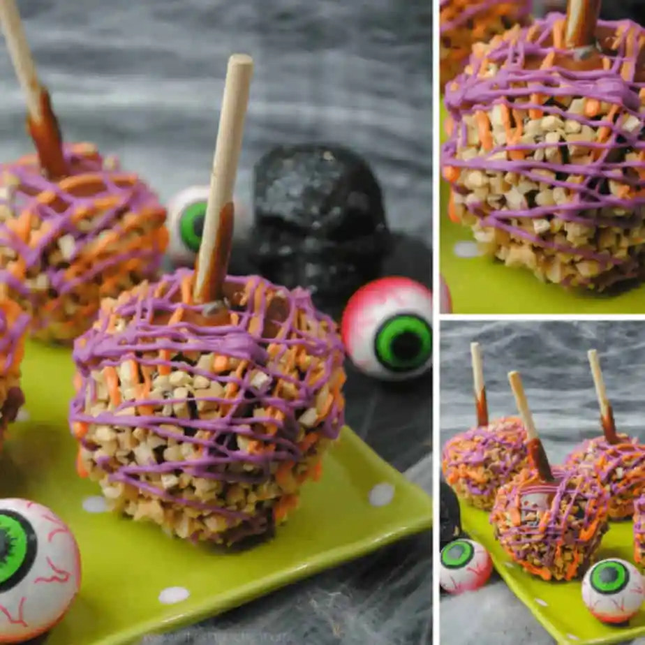 Spooky Halloween Caramel Apples