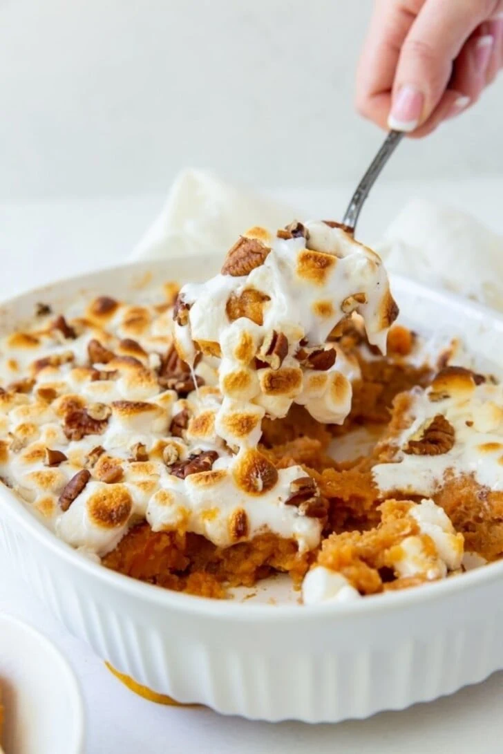 Sweet Potato Casserole with Canned Yams and Pecans