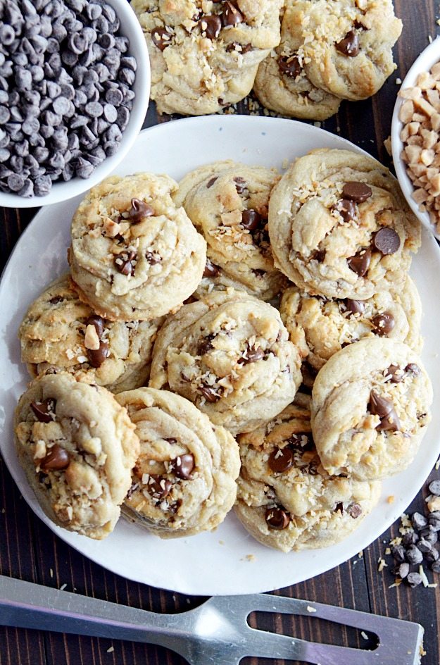 Toasted Coconut & Toffee Chocolate Chip Cookies
