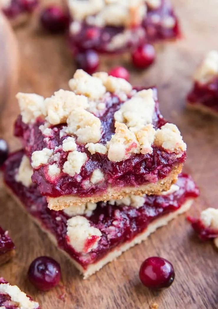 Vegan Cranberry Crumb Bars (Paleo)