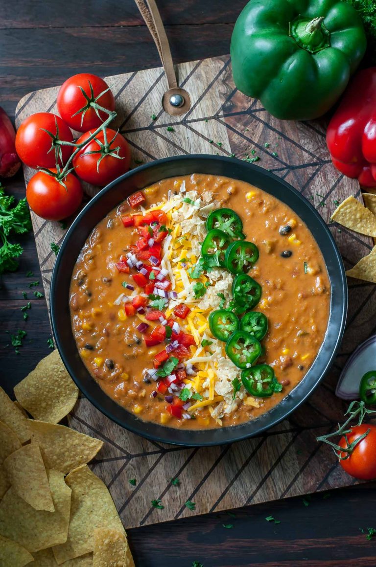 Vegetarian Lentil Tortilla Soup
