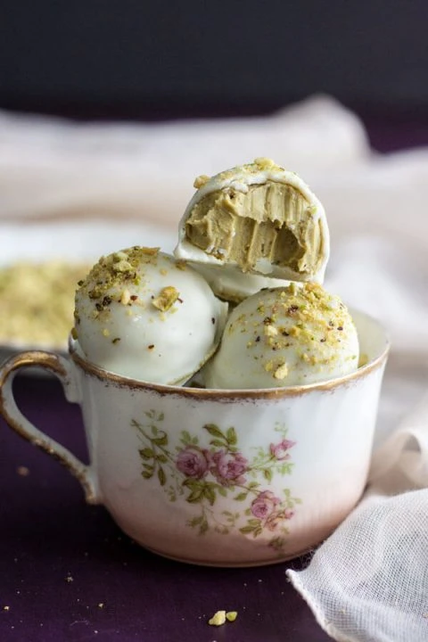 White Chocolate Pistachio Truffles