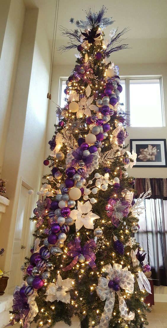 Gold and purple christmas tree