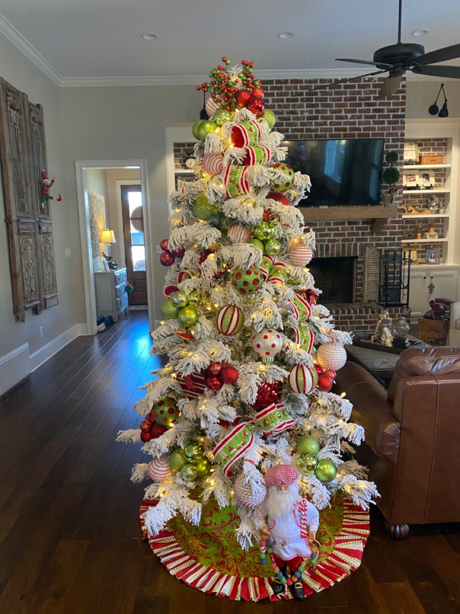 Lime Green and red Christmas tree