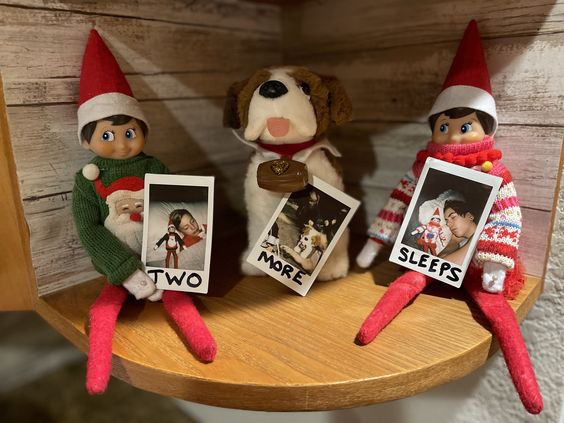 Elf is playing with your family photograph