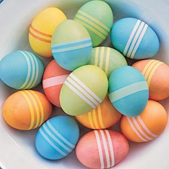Easter Eggs With Dye & Masking Tape