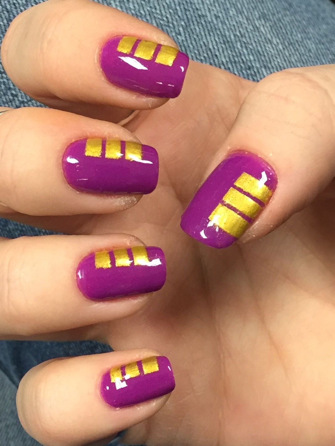 Purple gold stripes