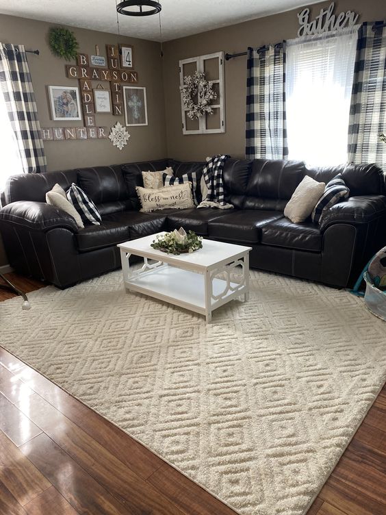 Buffalo plaid living room