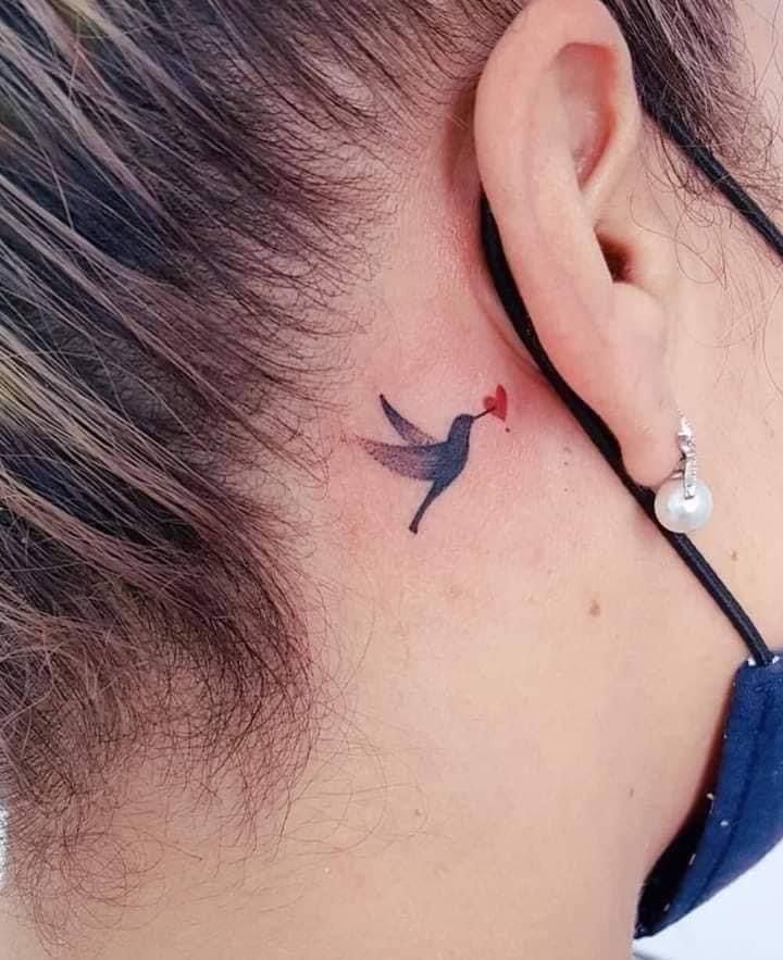 Cute mini bird tattoo