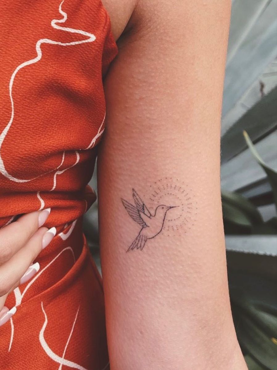 Fine line arm tattoo idea for women