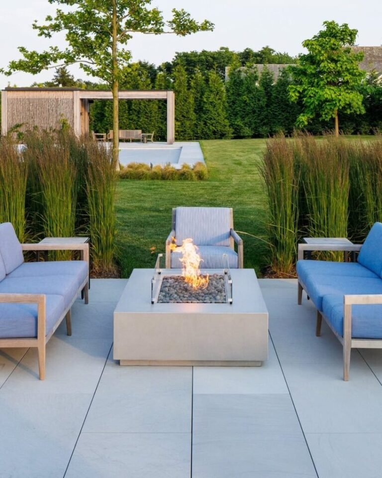 Penthouse Living Space Modern Outdoor Fire Pit Designs preview